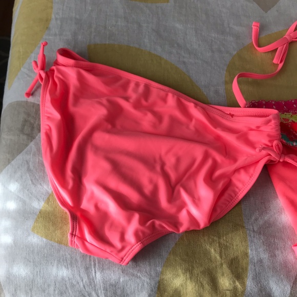 Cat & jack bright pink girls tankini Sz XL striped - Picture 3 of 7